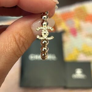 Chanel bubble earring hoops CC logo